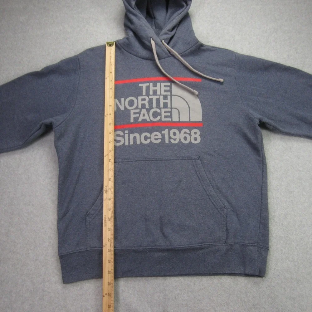 The North Face Men's M Blue Pullover Hoodie Sweatshirt‎ Graphic Logo Outdoor